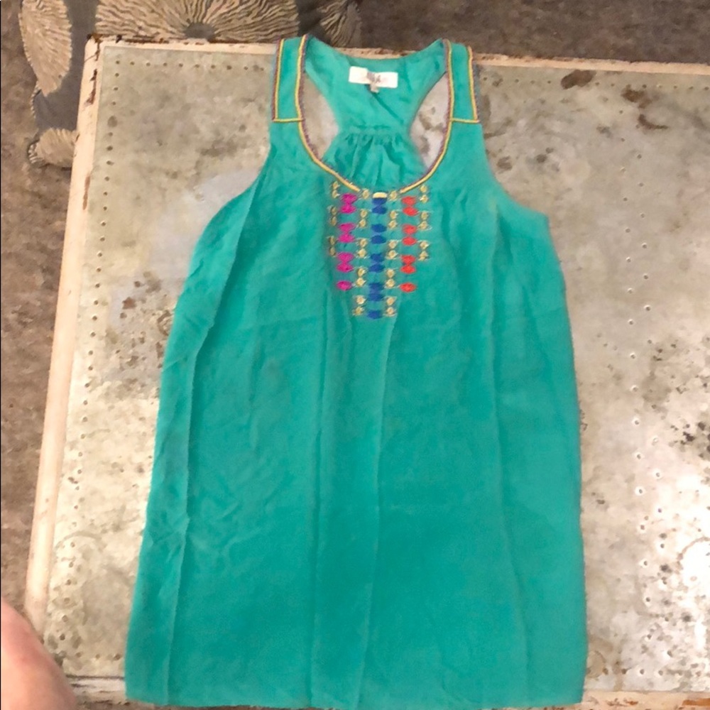 TIBI Silk Beaded Shift dress
